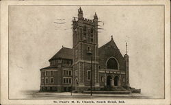 St. Paul's M.E. Church South Bend, IN Postcard Postcard Postcard