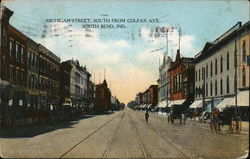 Michigan Street, South from Colfax Avenue Postcard