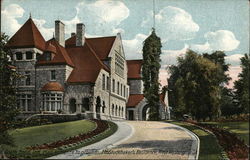 Mrs. Studebaker's Residence, Main Entrance to Grounds, West Washington St. Postcard