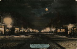 Looking North on Michigan from Jefferson - Night Scene South Bend, IN Postcard Postcard Postcard