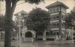 Street View of Hotel Mishawaka Postcard