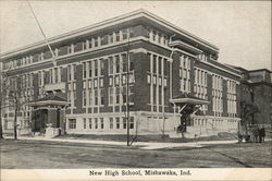 Street View of New High School Postcard