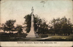 Soldiers' Monument, Battell Park Postcard