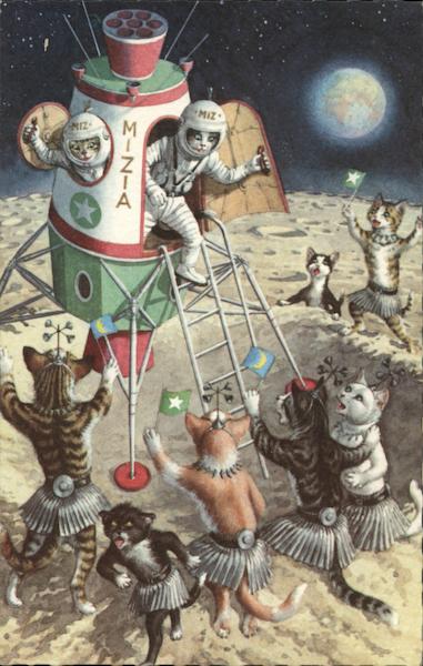 Cat Moon Landing Cats