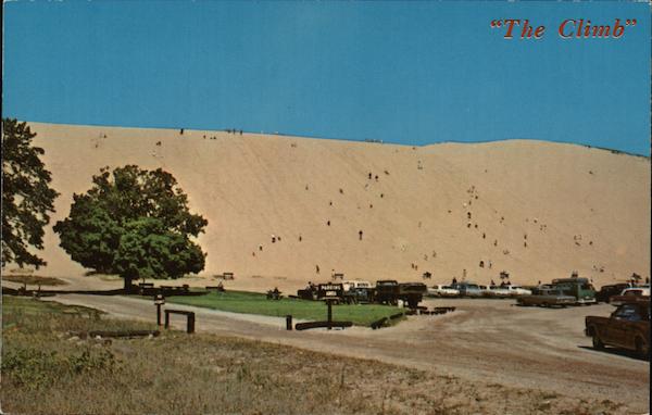 Climbing Sleeping Bear Dunes Empire Michigan
