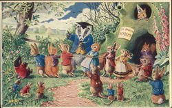 The Tug o'war Dressed Animals Postcard Postcard Postcard