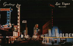 Fremont Street at Night Las Vegas, NV Postcard Postcard Postcard