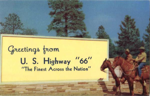 Greetings From U. S. Highway 66 Cowboy Western