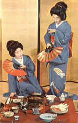 Geishas Preparing Sukiyaki Dinner Postcard