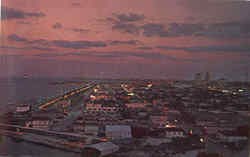 Birdseye View at Night Postcard