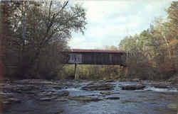 Meadows Mill Covered Bridge, Hallawakee Creek Lee County, AL Postcard Postcard