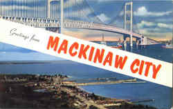 Greetings From Mackinaw City Postcard