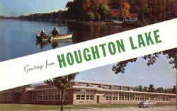 Greetings From Houghton Lake Michigan Postcard Postcard