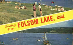 Greetings From Folsom Lake Scenic, CA Postcard Postcard