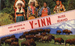 Just Having A Drink At The Y-Inn Bliss, ID Postcard Postcard