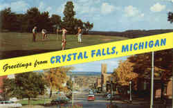 Greetings From Crystal Falls Postcard