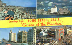 Greetings From Long Beach Resort California Postcard Postcard