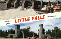 Greetings From Little Falls Minnesota Postcard Postcard