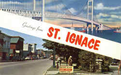 Greetings From St. Ignace Saint Ignace, MI Postcard Postcard