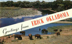 Greetings From Erick Oklahoma Postcard Postcard
