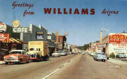 Greetings From Williams Postcard