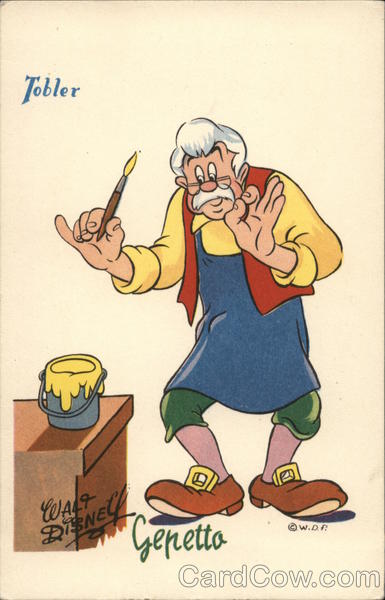 Walt Disney Tobler Chocolates Gepetto Advertising