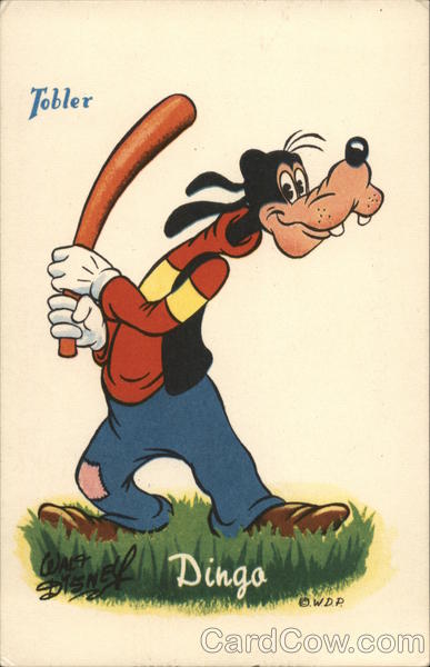 Goofy Playing Baseball - Tobler Chocolates Advertising