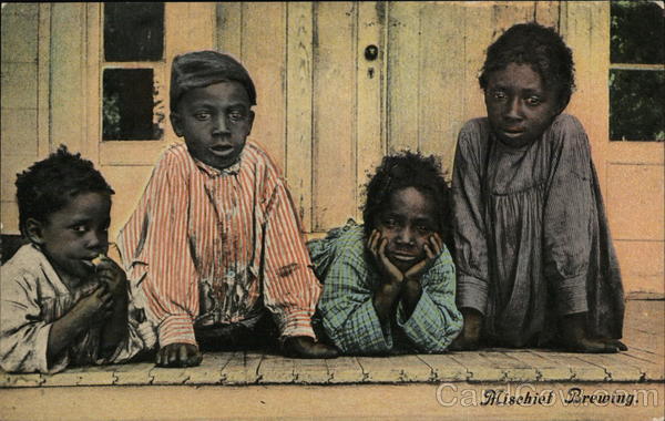 Four Black Children Posing Casually Black Americana