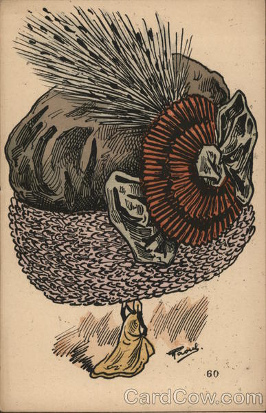 Giant Oversized Hat Atop Tiny Female Figure Glamour