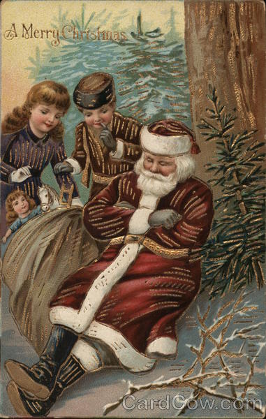 A Merry Christmas - Children Robbing Sleeping Santa