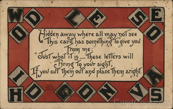 Message Surrounded by Random Letters on Red Background