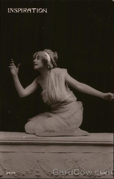 Kneeling Woman Posing with Hand in Air Women