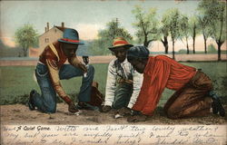 A Quiet Game. Black Americana Postcard Postcard Postcard