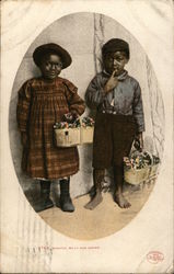 Bashful Billy and Sister Black Americana Postcard Postcard