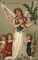 A Merry Christmas Angels Postcard Postcard