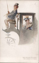 Driver with Top Hat on Carriage with Woman Inside Driver with Top Hat on Carriage with Woman Inside