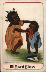 A Hard Blow Black Americana Postcard Postcard