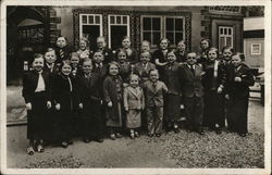 Group Photo of Little People Paris 1937 Exposition Postcard