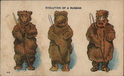 Evolution of a Russian Bears Postcard Postcard