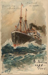 Large Ship Cutting Through Choppy Waves Large Ship Cutting Through Choppy Waves