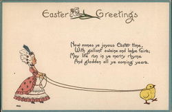 Easter Greetings With Chicks Postcard Postcard