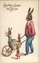Easter Joys be Thine With Bunnies Postcard Postcard