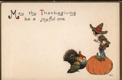 May they Thanksgiving be a joyful one Pilgrims Postcard Postcard