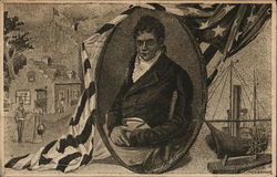 Robert Fulton in Oval Frame, Ship and Building Robert Fulton in Oval Frame, Ship and Building