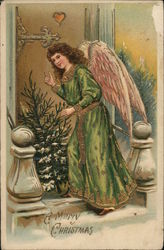 A Merry Christmas Angels Postcard Postcard