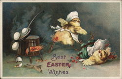 Best Easter Wishes With Chicks Postcard Postcard