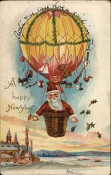 A happy New Year Santa Claus Postcard Postcard