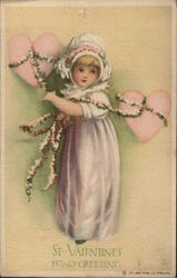 St. Valentine's Fond Greeting Children Postcard Postcard