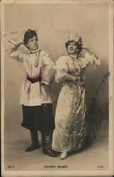 Danses Russes - Man and Woman in Ornate Costumes Posing Women Postcard 