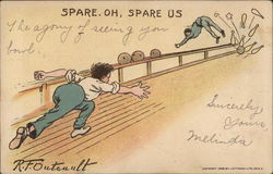 Spare. Oh, Spare Us! Bowling Postcard Postcard